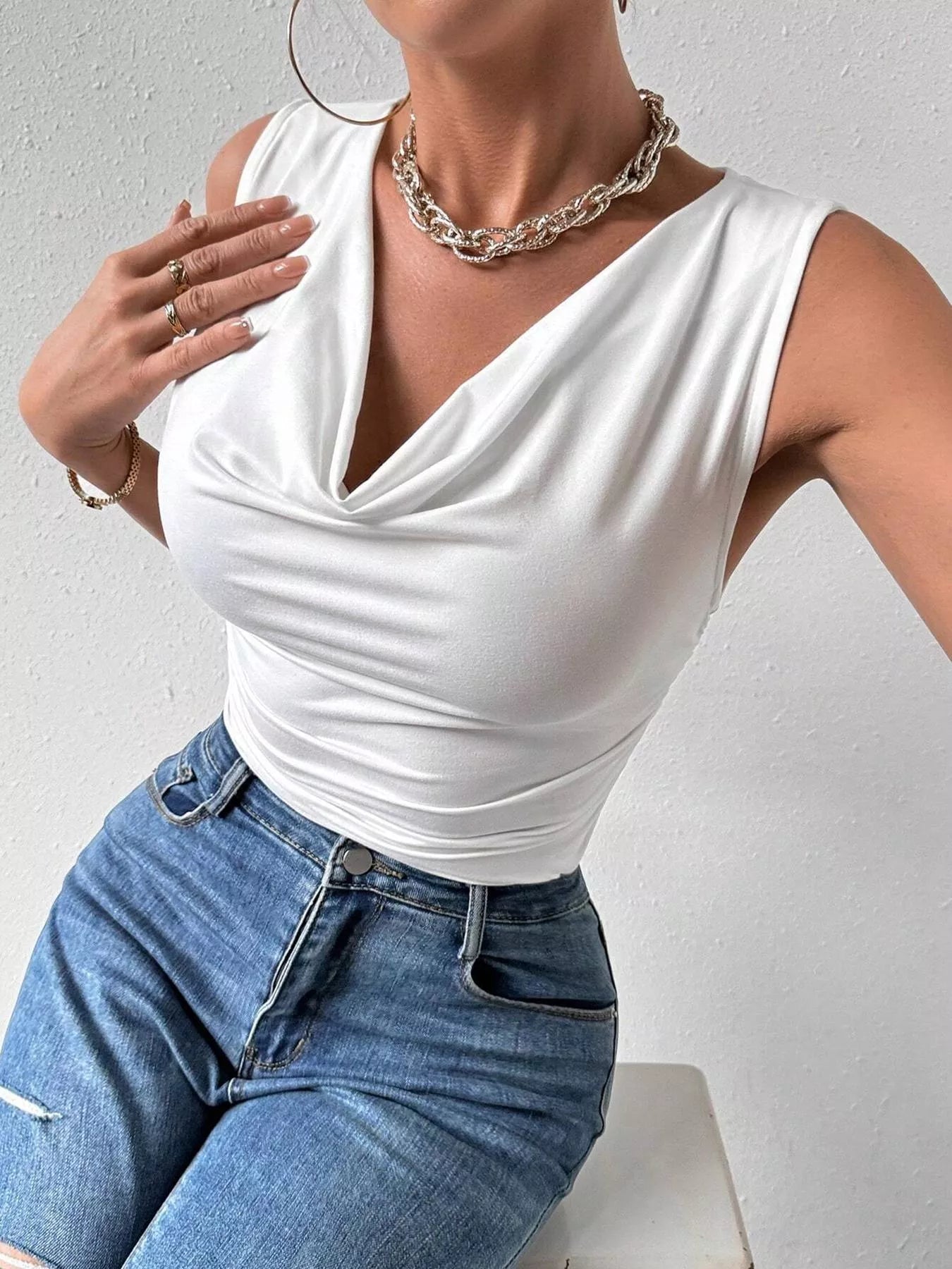Cowl Neck Tank — women's tank top Australia