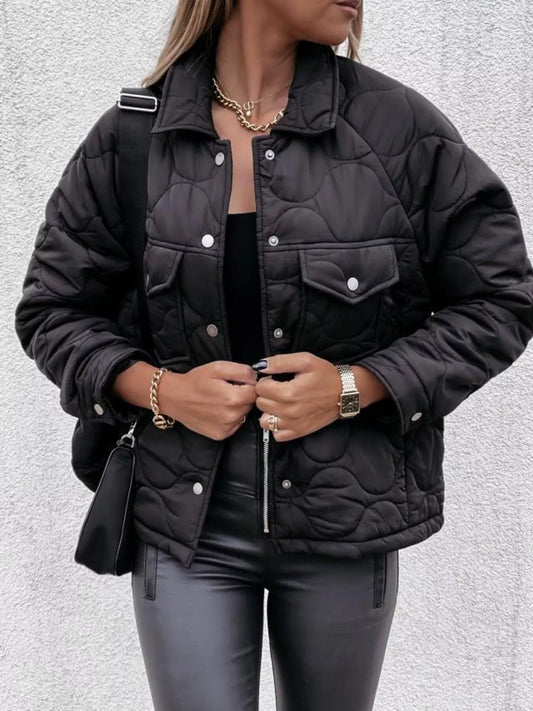 Quilted Snap-Down Casual Jacket — women's jacket Australia