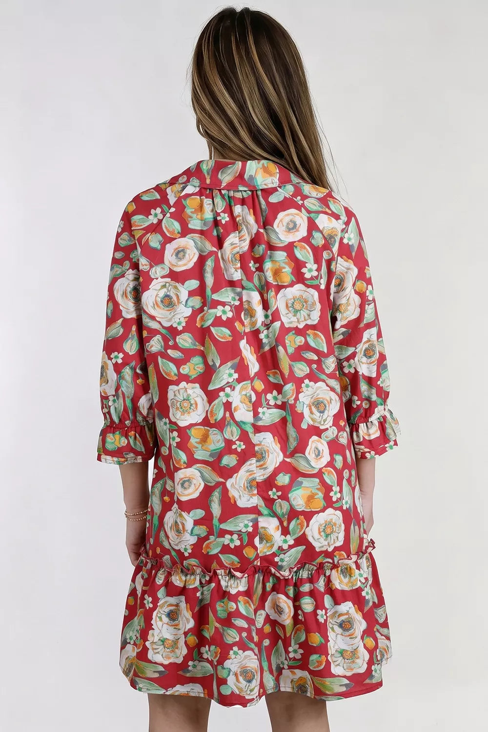 Women's Floral Print Half Sleeve Short Shift Dress — Chic and Unique AU