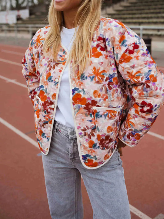 Floral Print Quilted Lightweight Outerwear — women's outerwear Australia