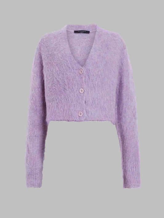 Women's Fluffy Knit Cropped Cardigan — women's knitwear Australia