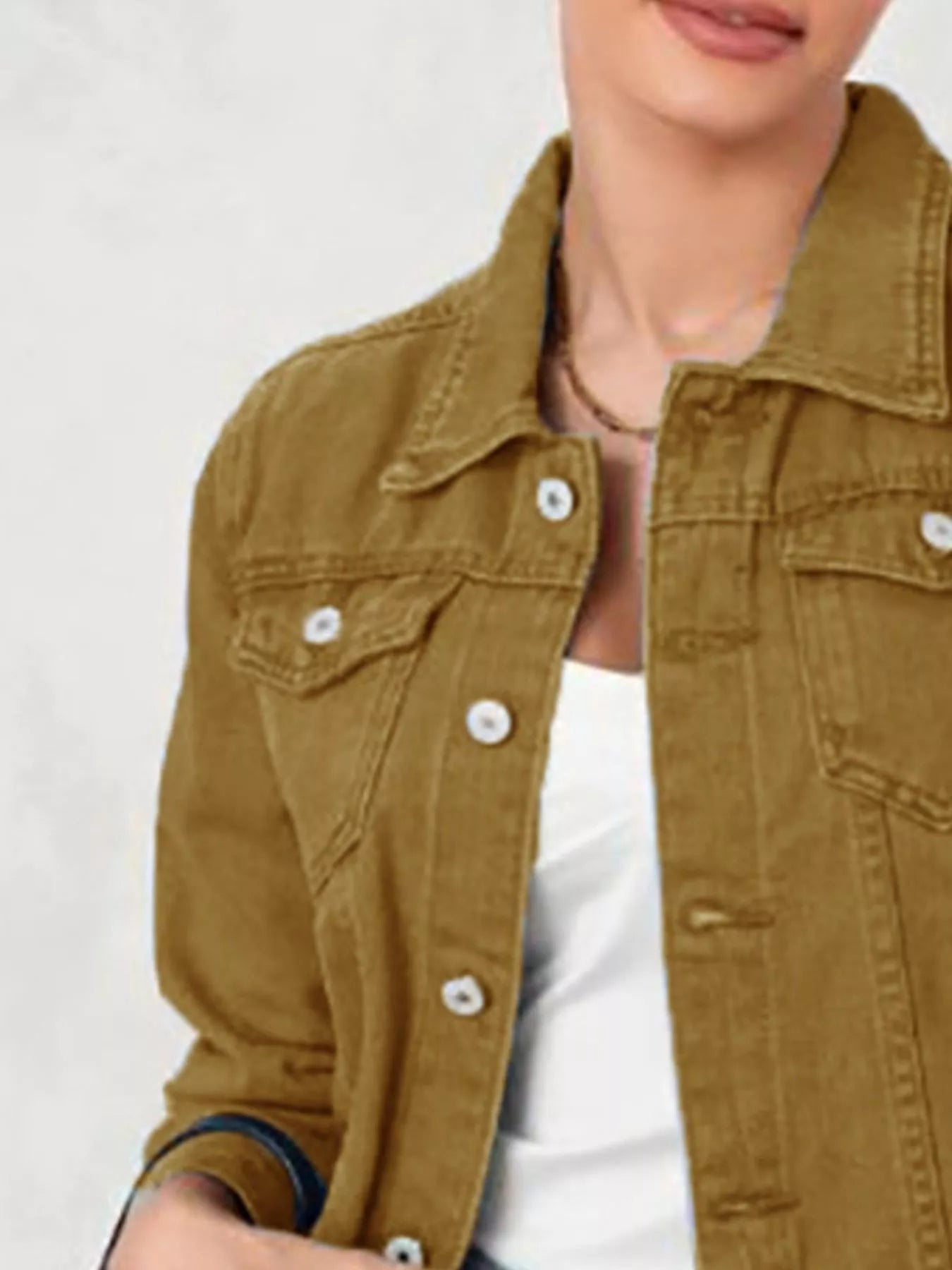 Button Up Long Sleeve Denim Jacket — women's jacket Australia