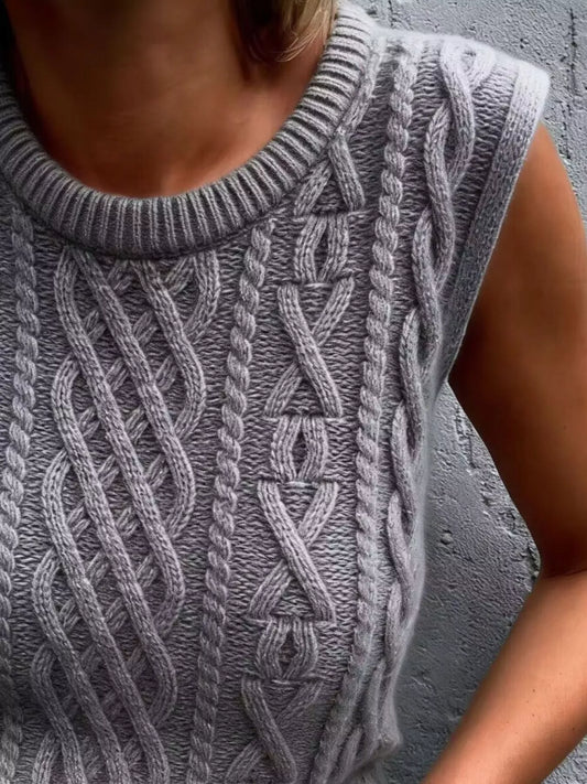 Women's Cable Knit Sweater Vest — women's knitwear Australia