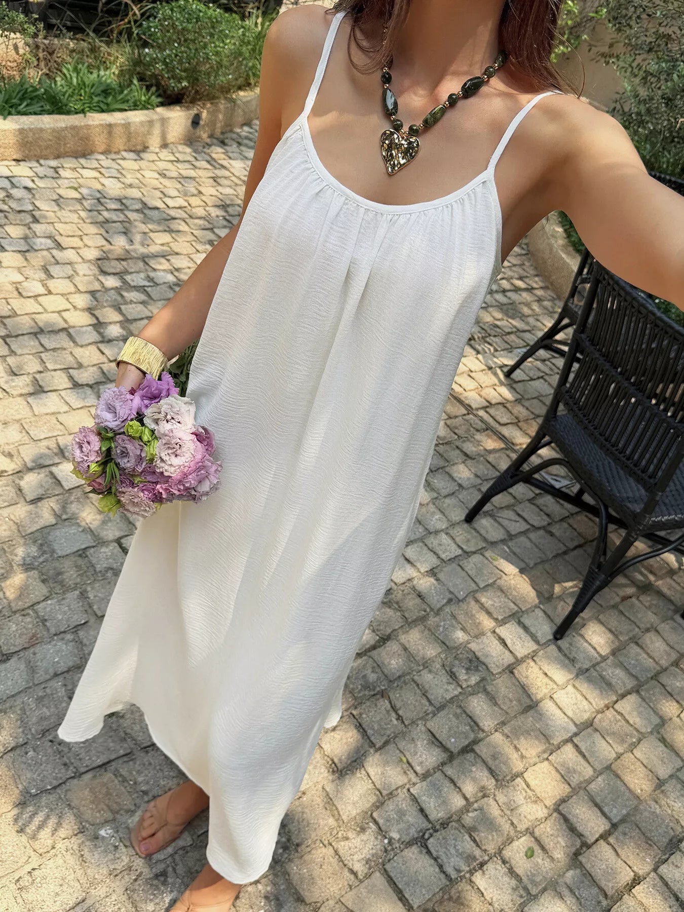 Women's Flowy Spaghetti Strap Midi Dress — Chic and Unique AU