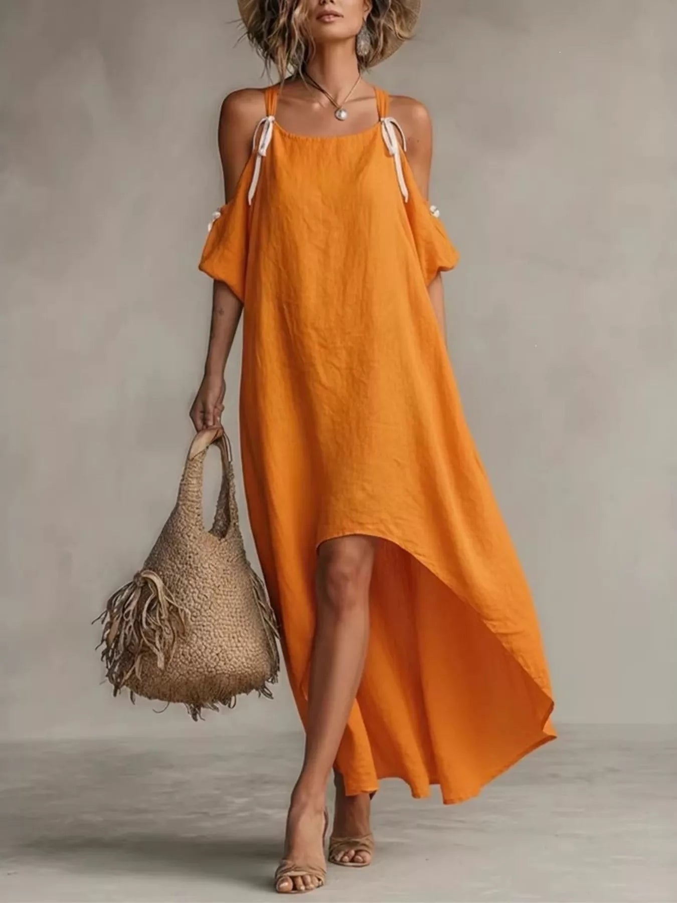 Women's High-Low Cold Shoulder Maxi Dress — Chic and Unique AU