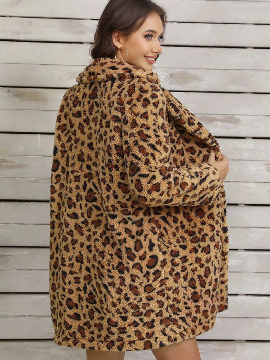 Leopard Fuzzy Teddy Coat — women's coat Australia