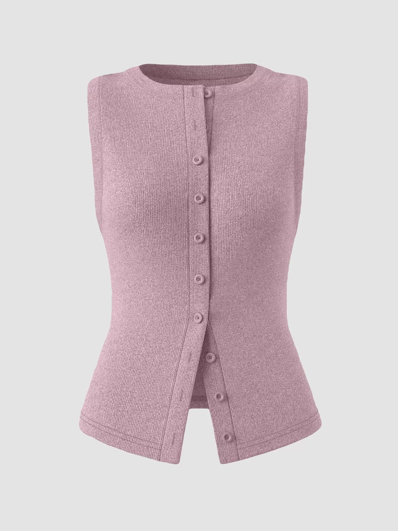 Ribbed Button-Front Sleeveless Tank — women's tank top Australia