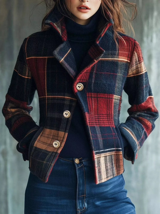 Plaid Button Up Blazer — women's blazer Australia
