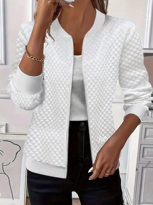 Textured Zip Up Long Sleeve Jacket — women's jacket Australia