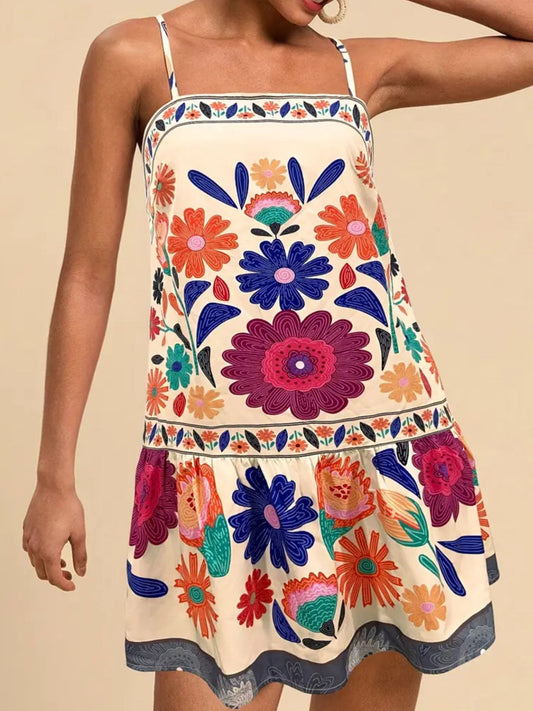 Floral Print Sleeveless Mini Dress — women's casual dress Australia