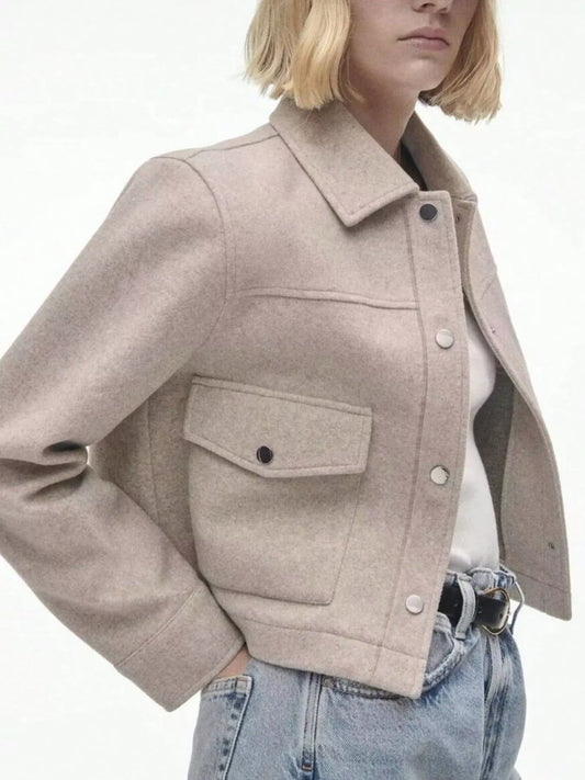 Snap Down Long Sleeve Jacket — women's jacket Australia