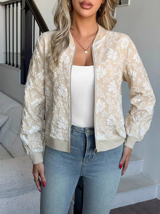 Floral Lightweight Zip Up Jacket — women's jacket Australia