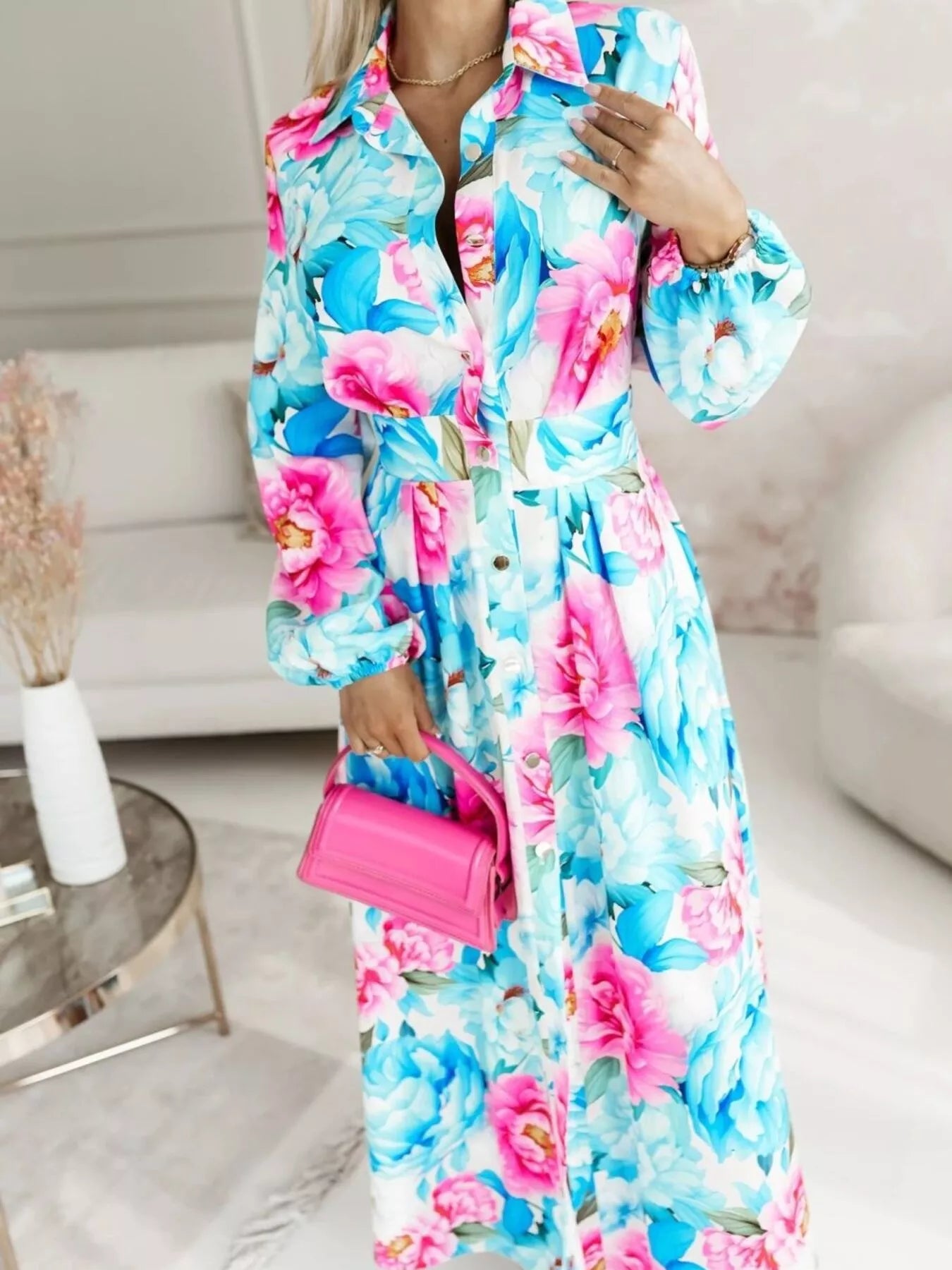 Women's Long Sleeve Maxi Shirt Dress — Chic and Unique AU