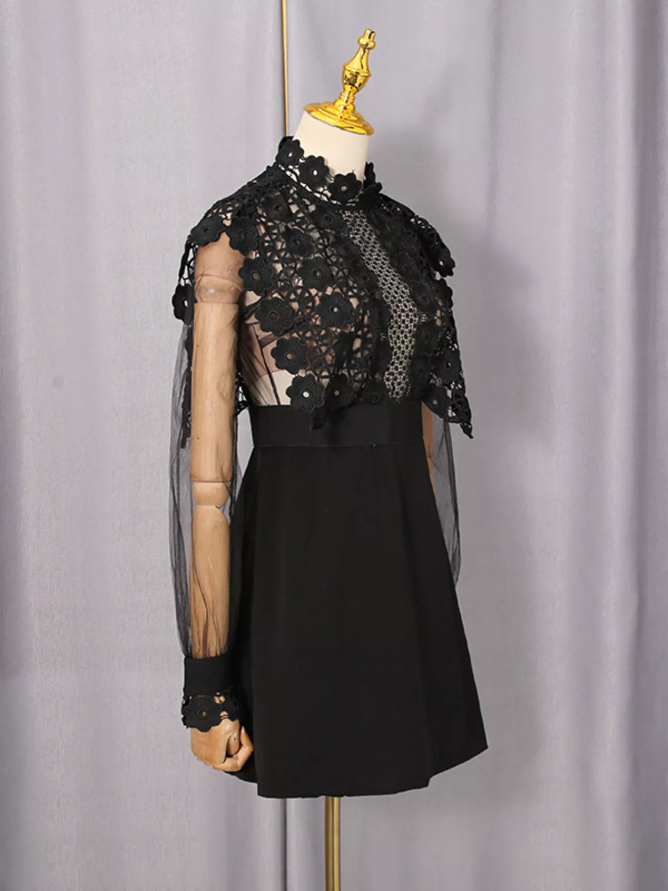 Women's Lace Sheer Sleeve Mini Dress — Chic and Unique AU