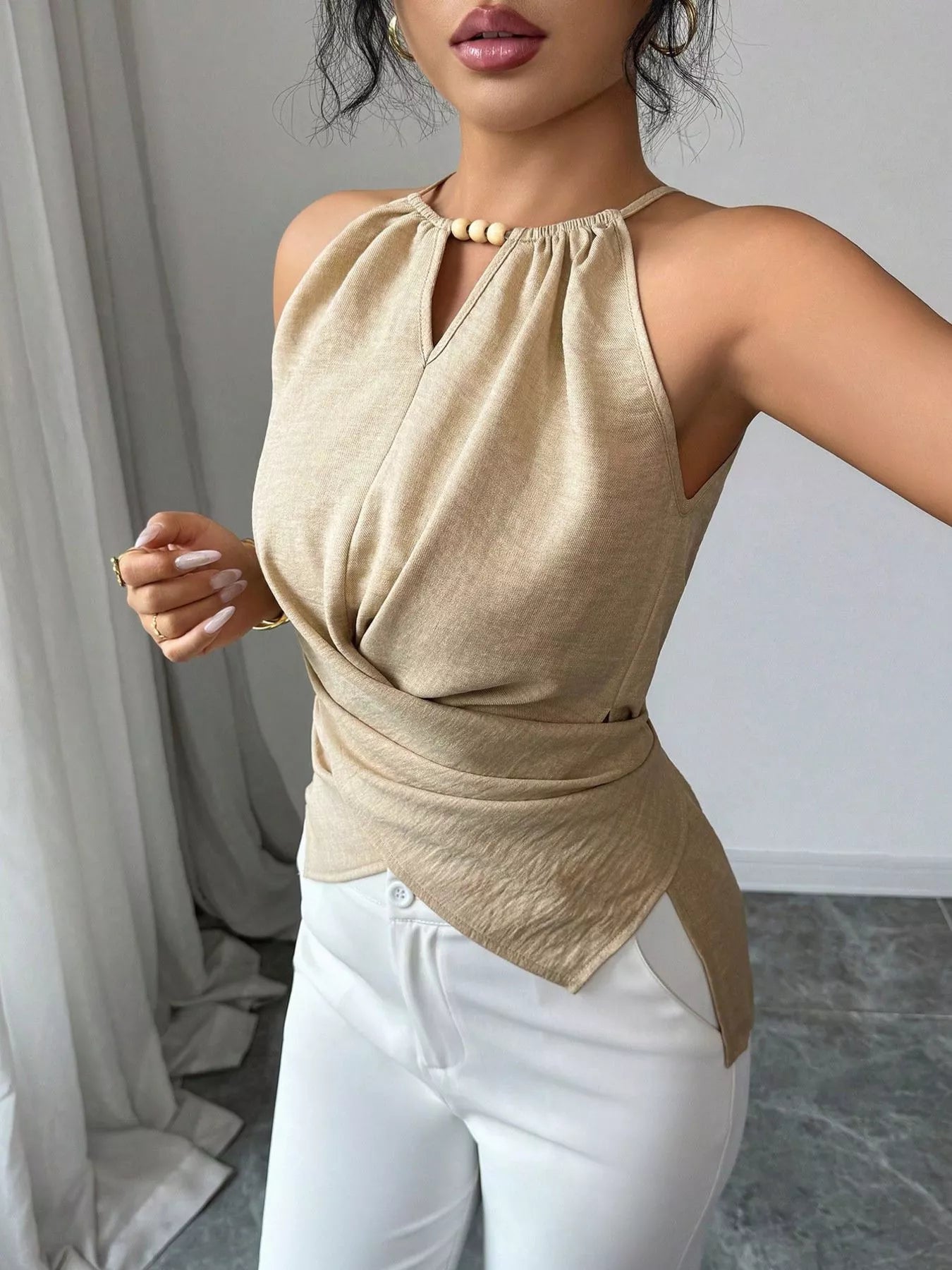 Halter Neck Crisscross Cami — women's cami Australia