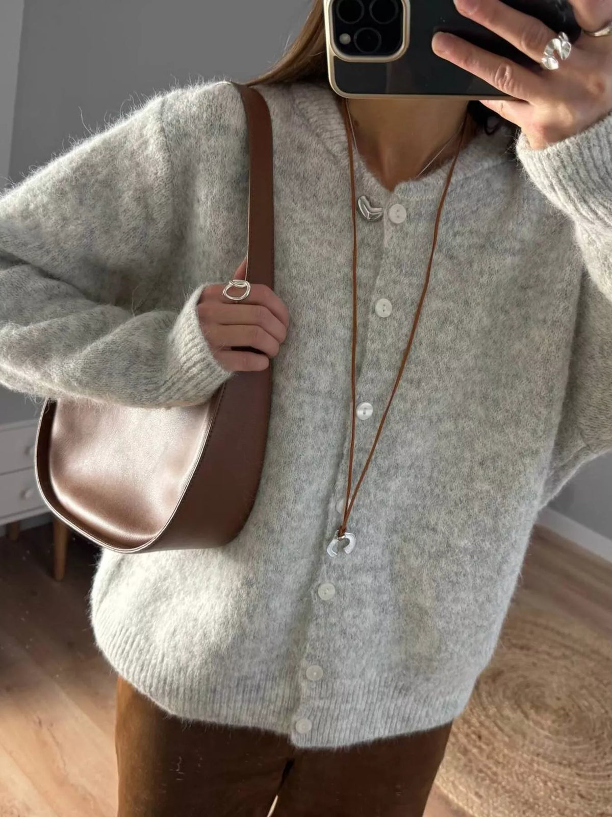 Women's Button Up Long Sleeve Cardigan — women's knitwear Australia