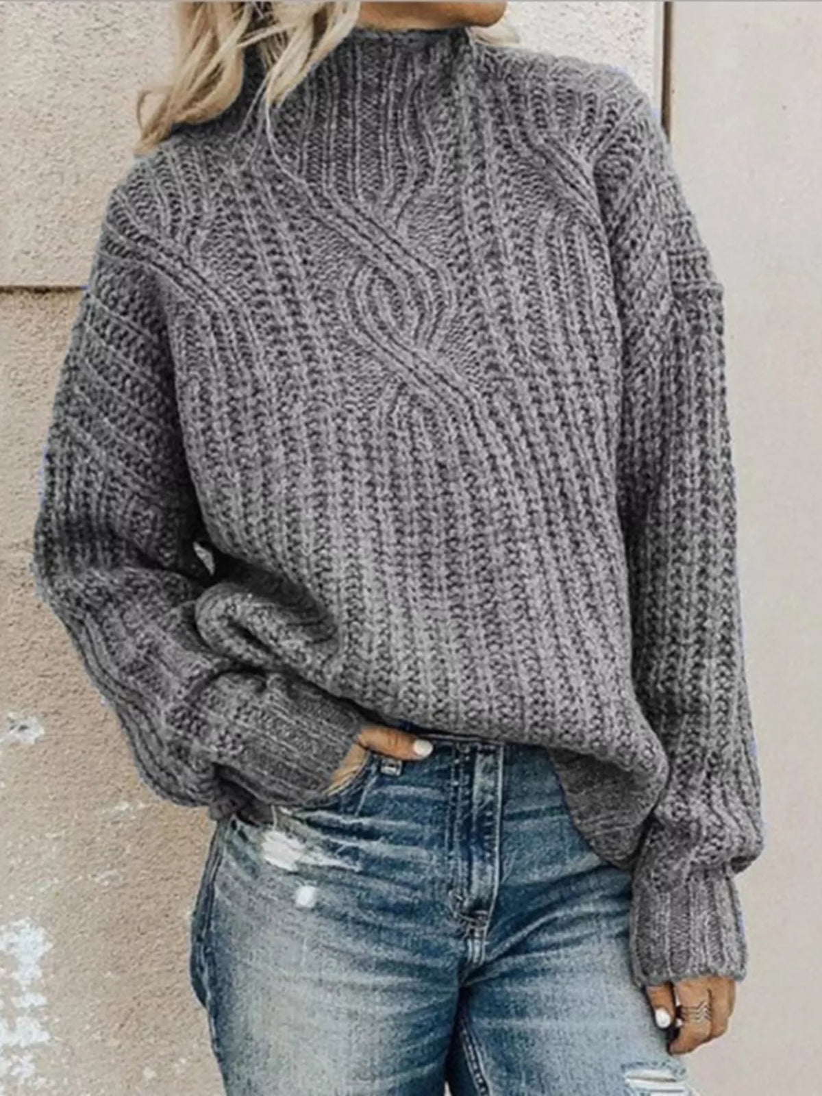 Women's Turtleneck Long Sleeve Sweater — women's knitwear Australia