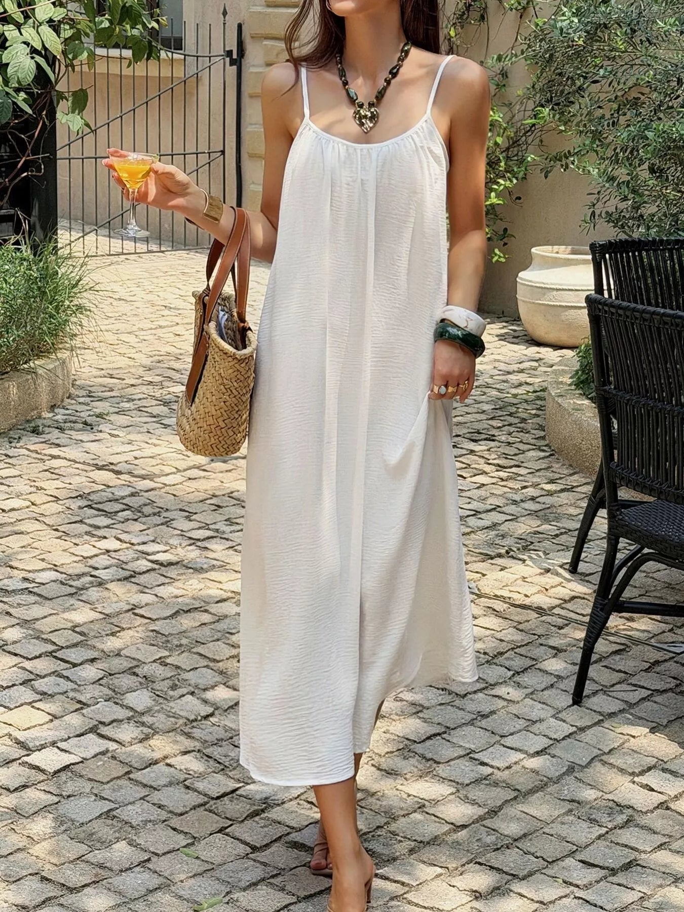 Women's Flowy Spaghetti Strap Midi Dress — Chic and Unique AU