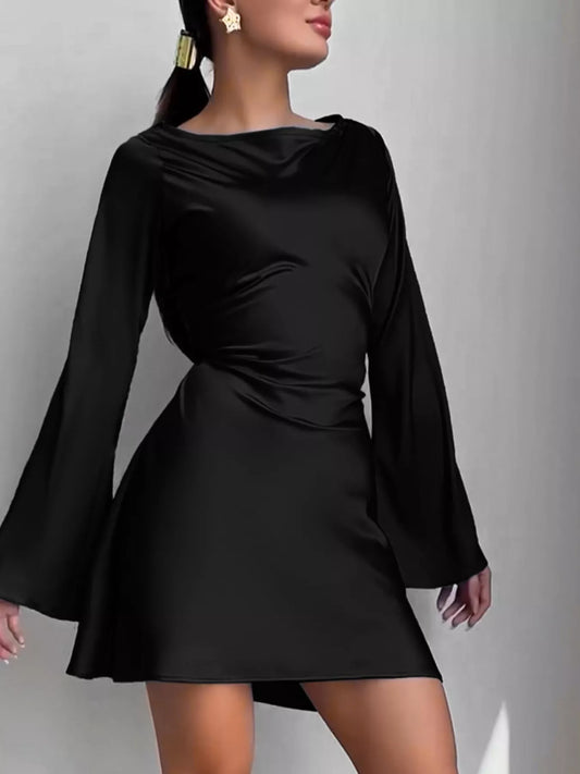 Elegant Mini Dress with Fare Sleeves — women's casual dress Australia