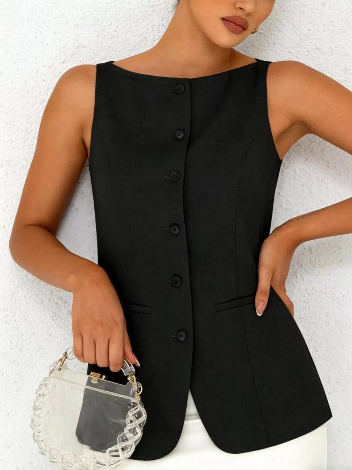 Button-Down Vest — women's top Australia