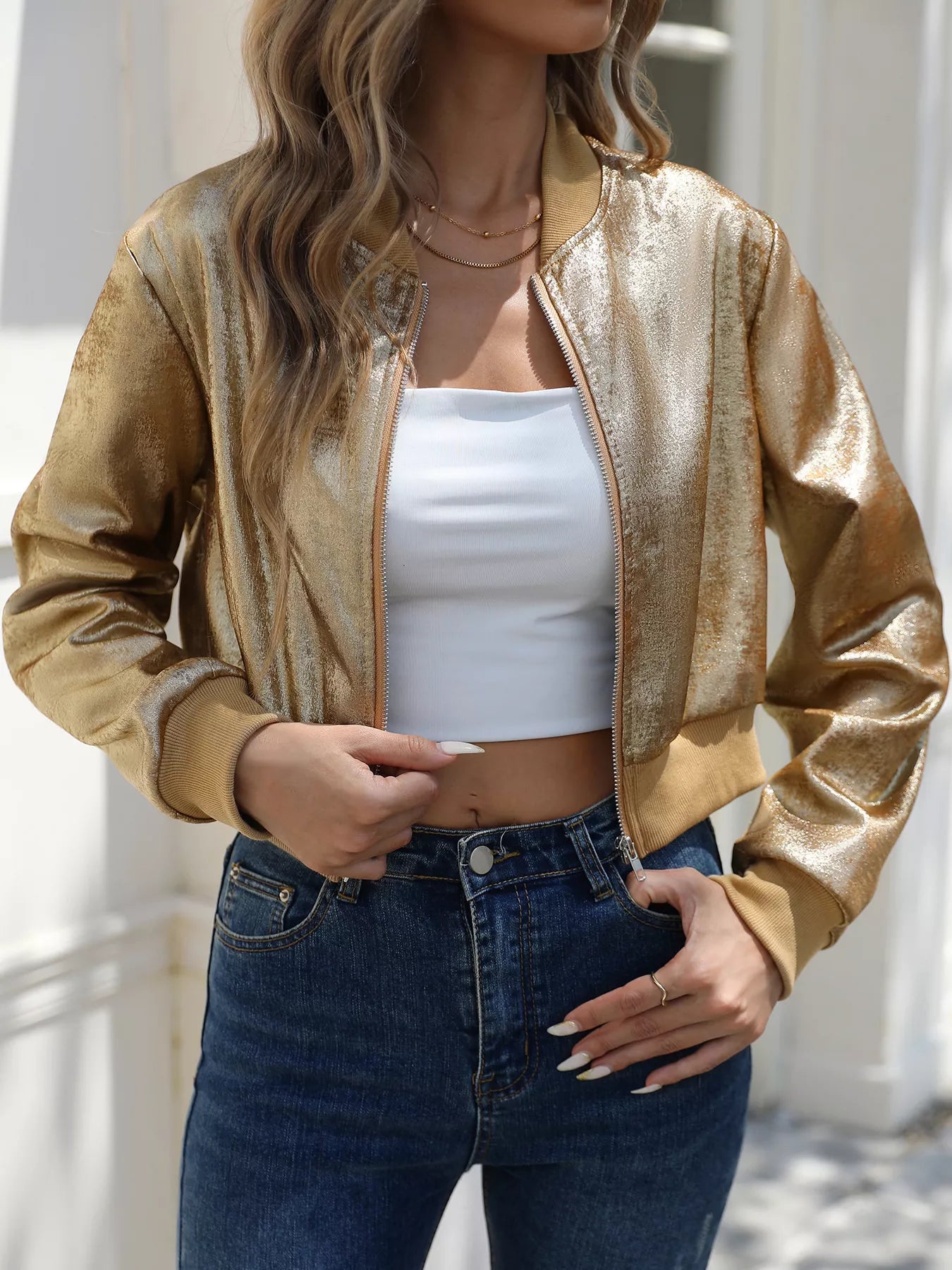 Zip Up Cropped Jacket — women's jacket Australia