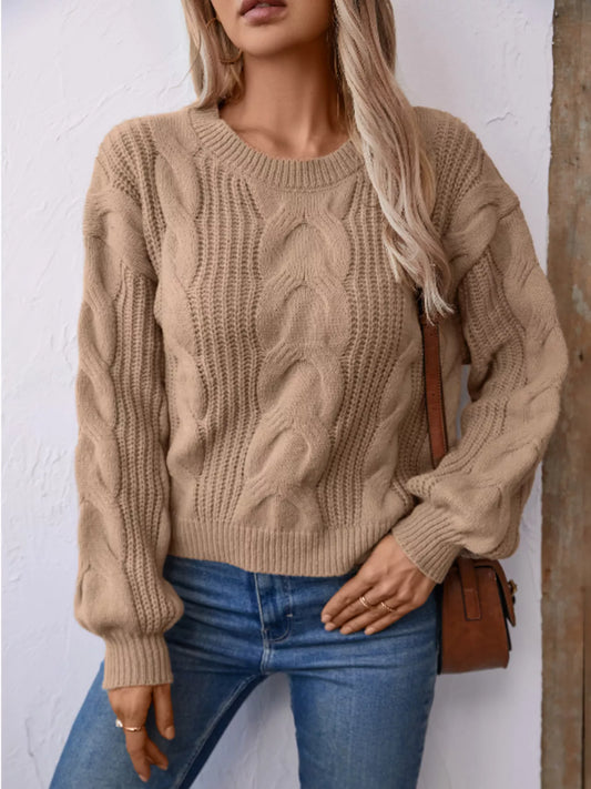 Women's Cable Knit Long Sleeve Sweater — women's knitwear Australia
