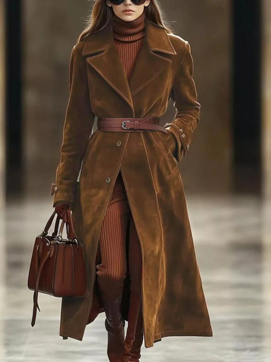 Lapel Collar Longline Outerwear — women's outerwear Australia