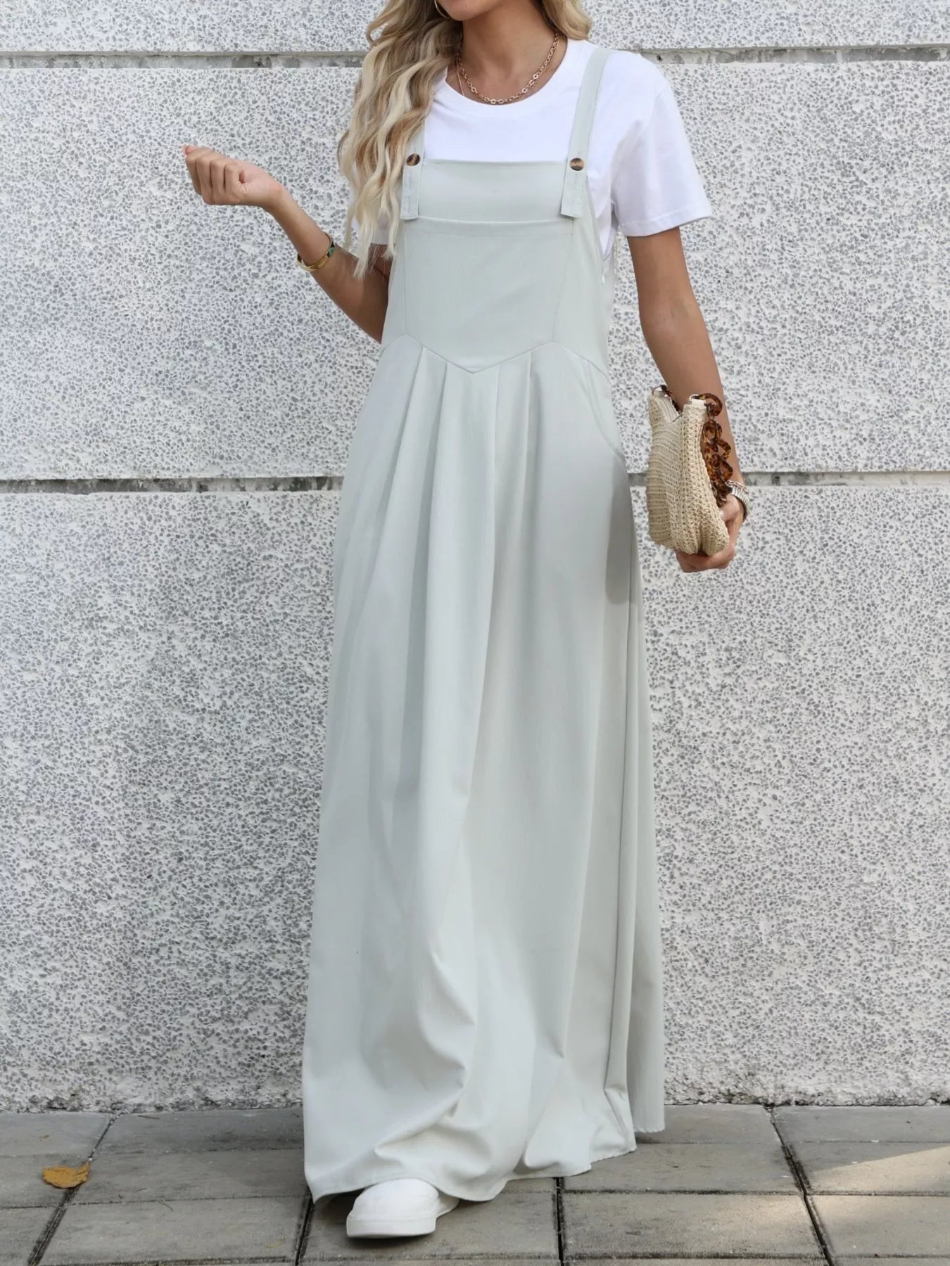 Women's Pleated Detail Overall Dress — Chic and Unique AU