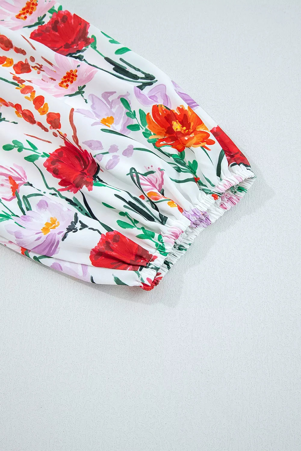 Women's Floral Print Puff Sleeve Ricrac Trim Mini Dress — Chic and Unique AU