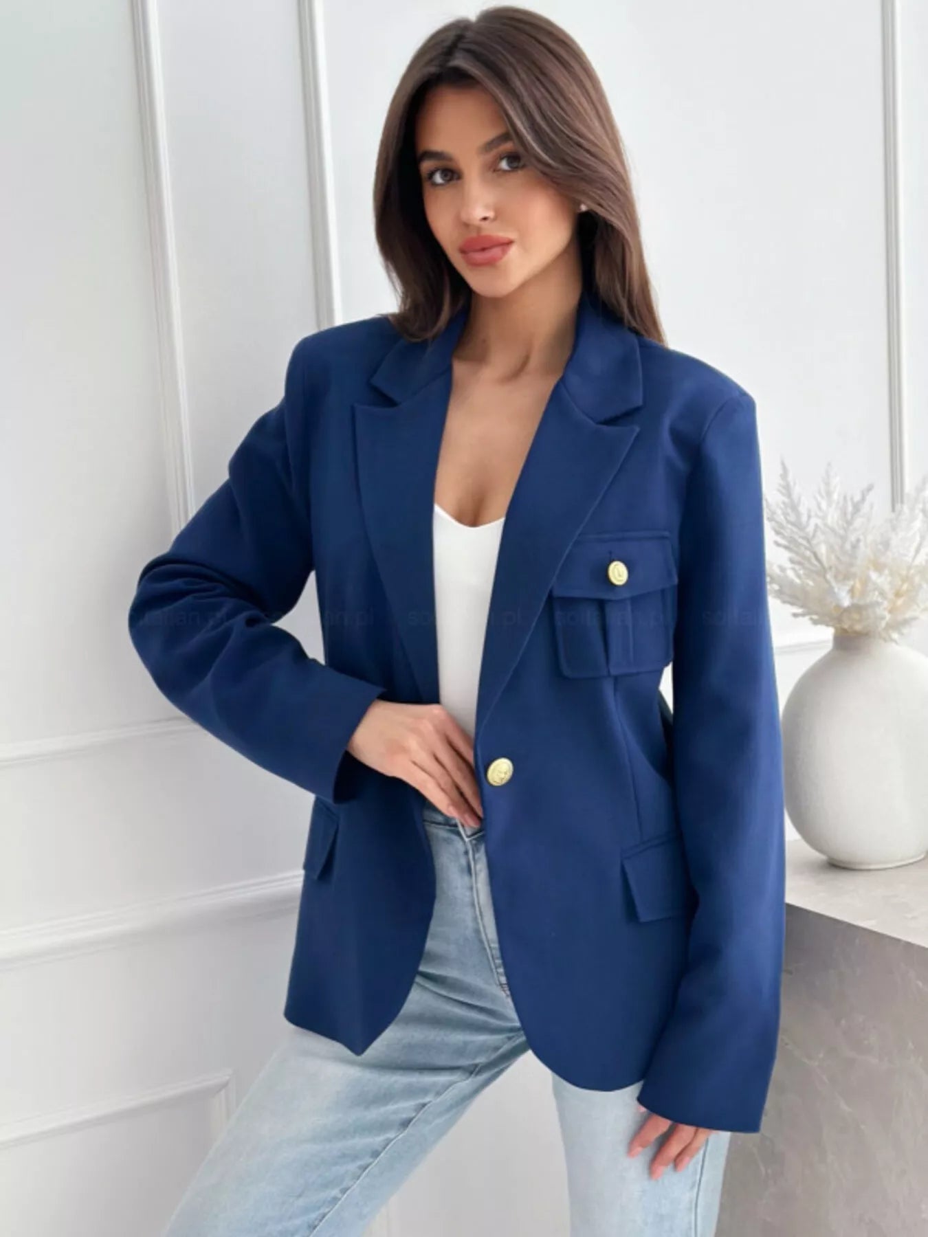 Lapel Collar One Button Blazer — women's blazer Australia