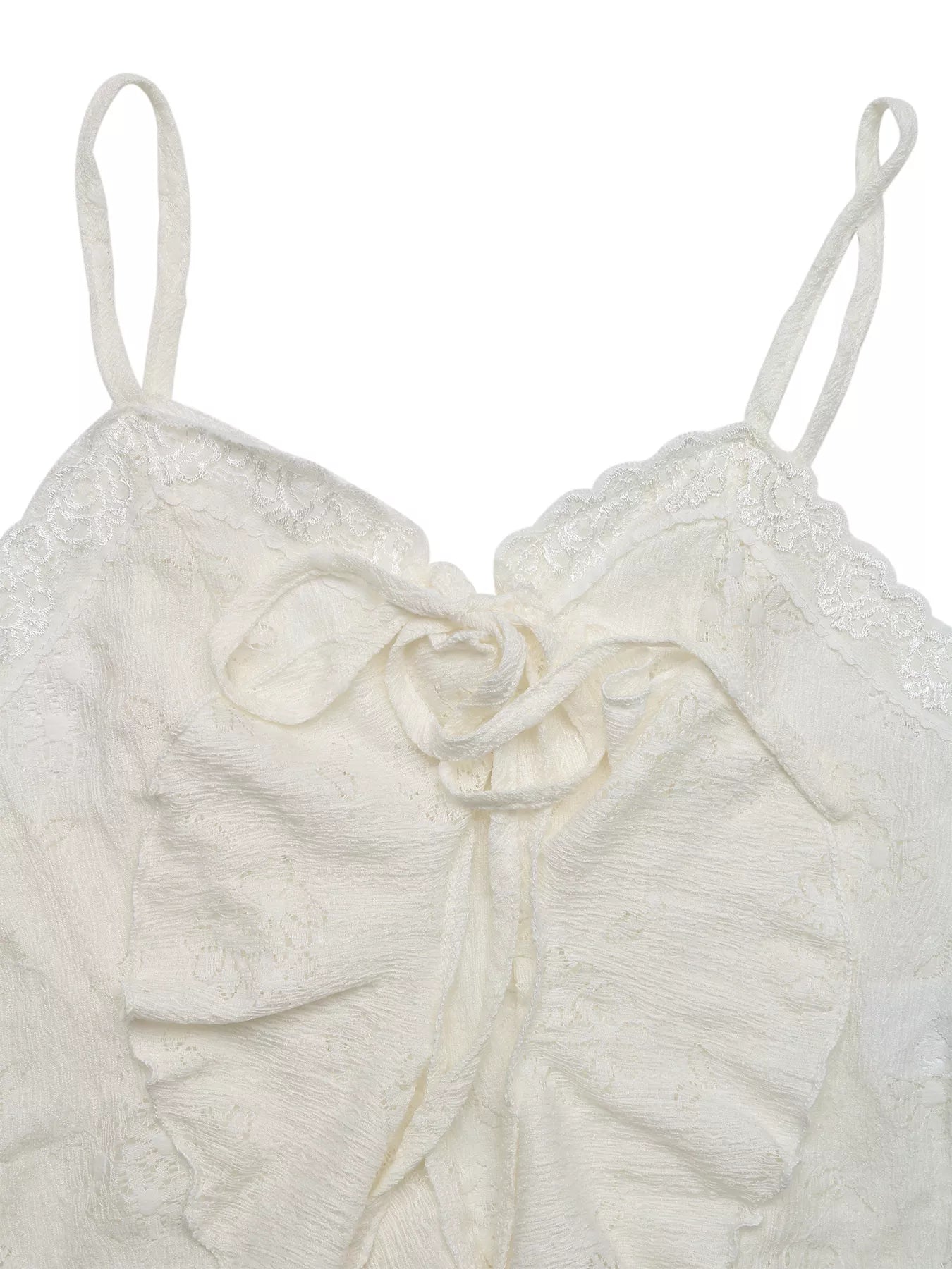 Lace Tie-Front Ruffle Hem Cami — women's cami Australia