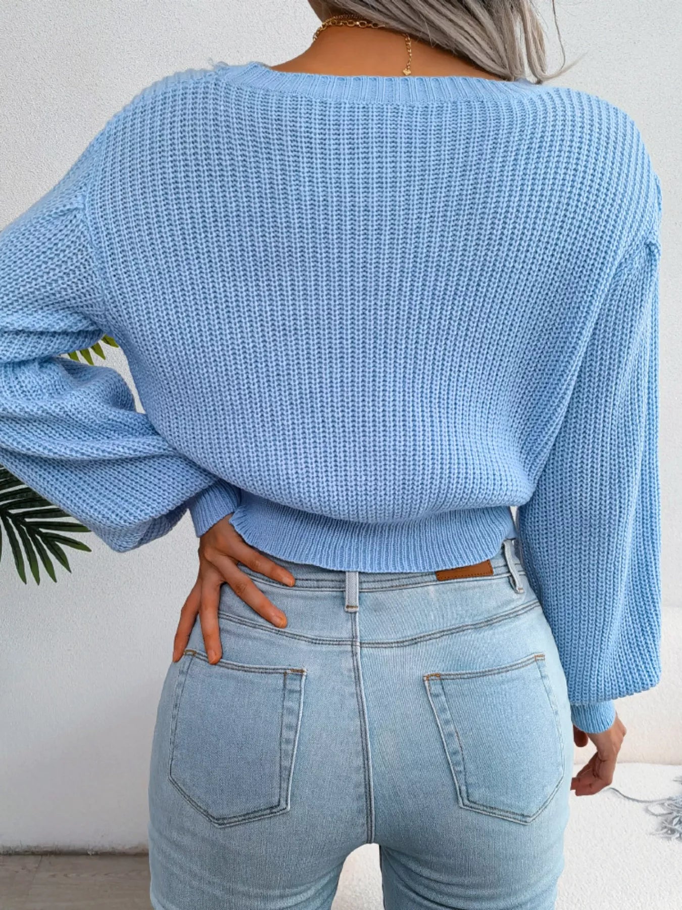 Women's Cable Knit Round Neck Cropped Sweater — women's cropped sweater Australia
