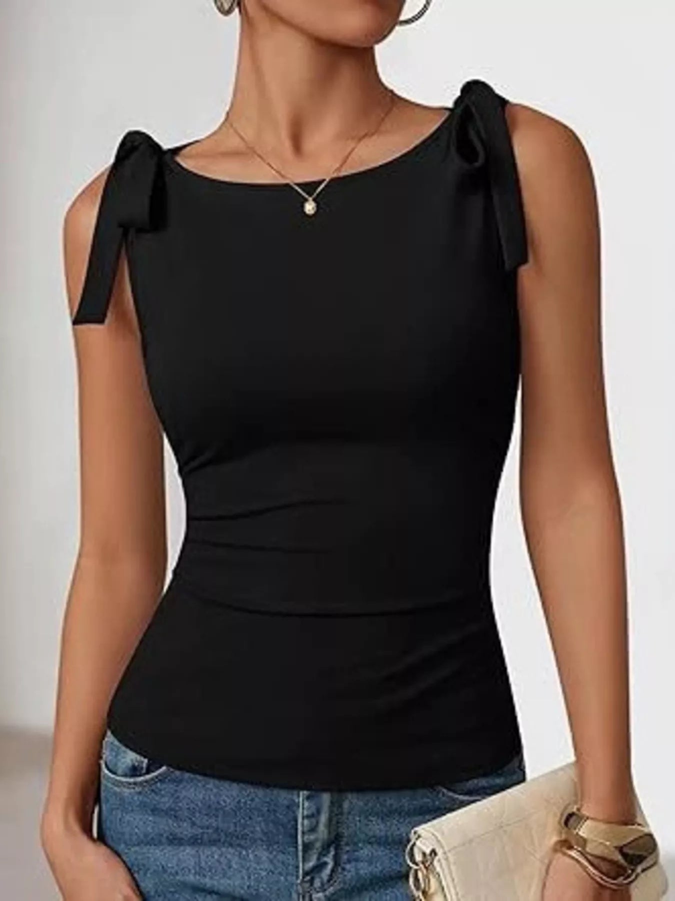 Tie Shoulder Tank Top — women's tank top Australia