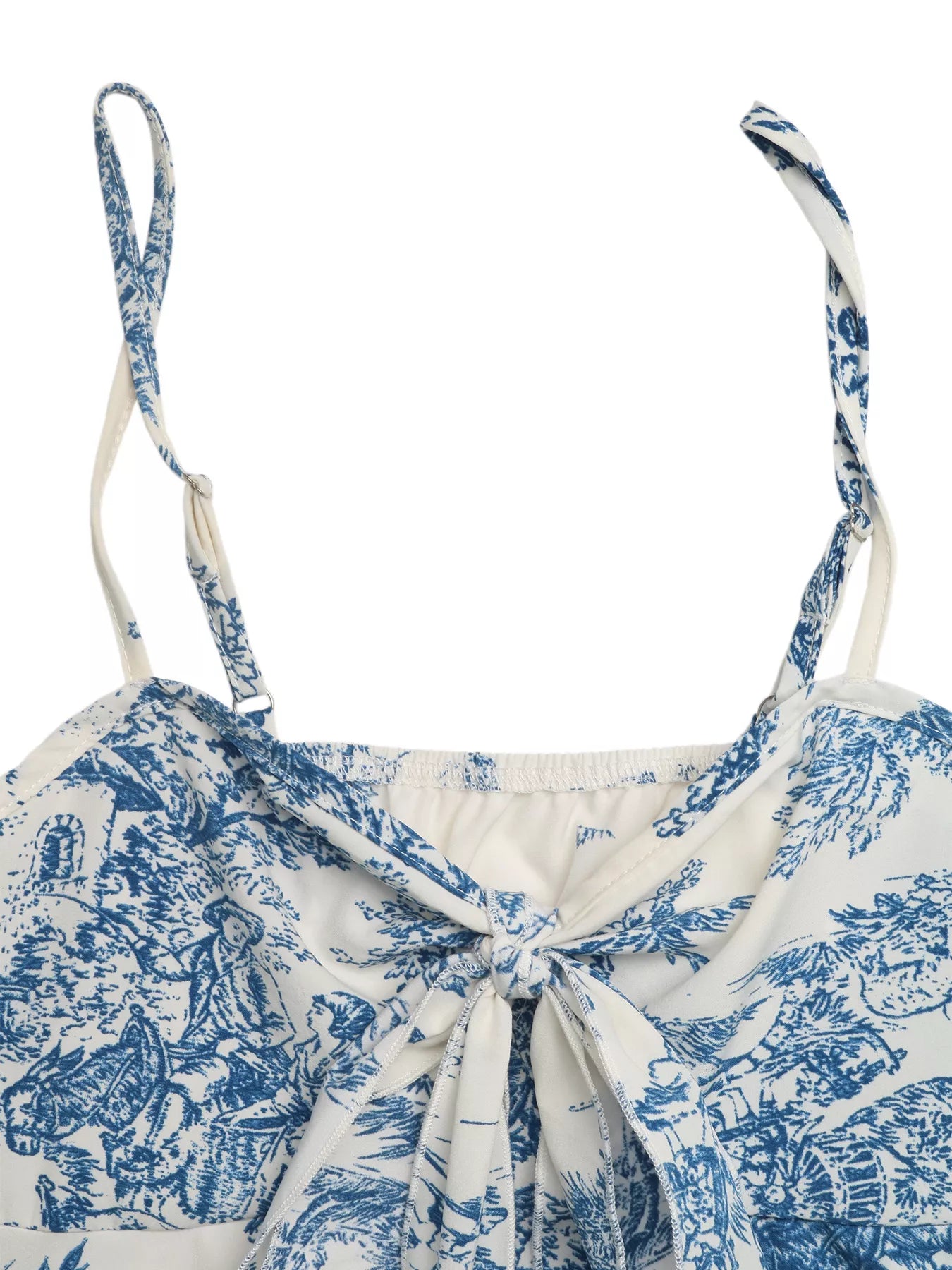 Floral Print Tie Front Ruffle Hem Cami — women's cami Australia