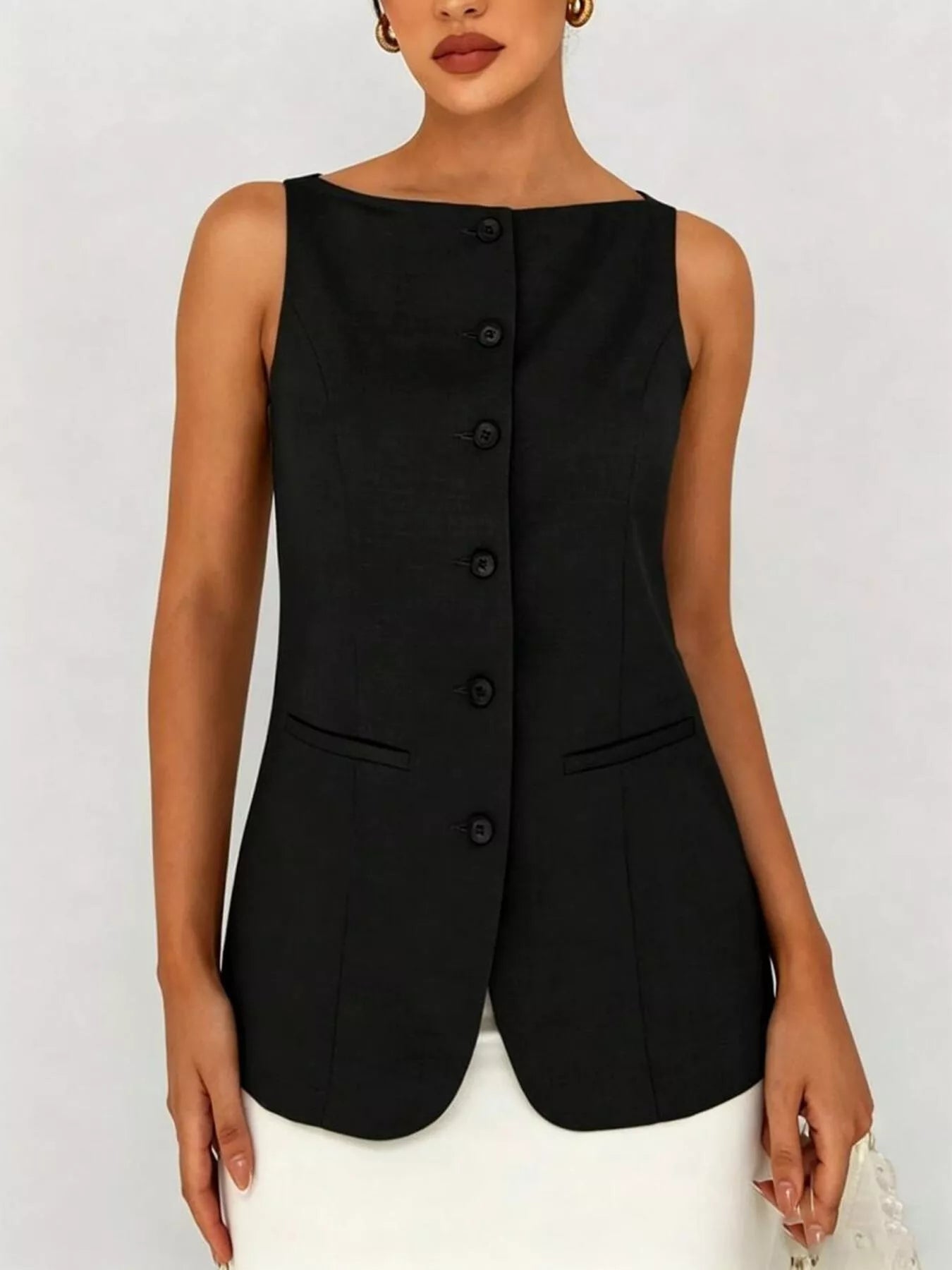 Button-Down Vest — women's top Australia