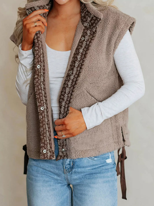Side Bows Sherpa Fleece Vest — women's vest Australia