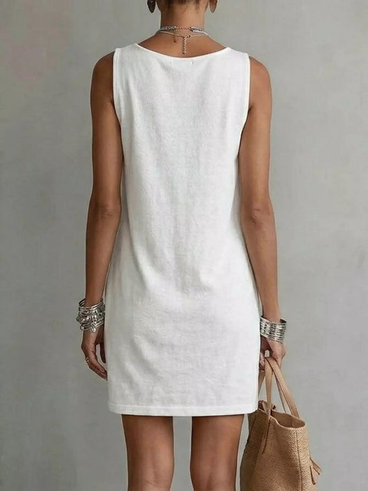 Casual Sleeveless Cowl Neck Mini Dress — women's casual dress Australia