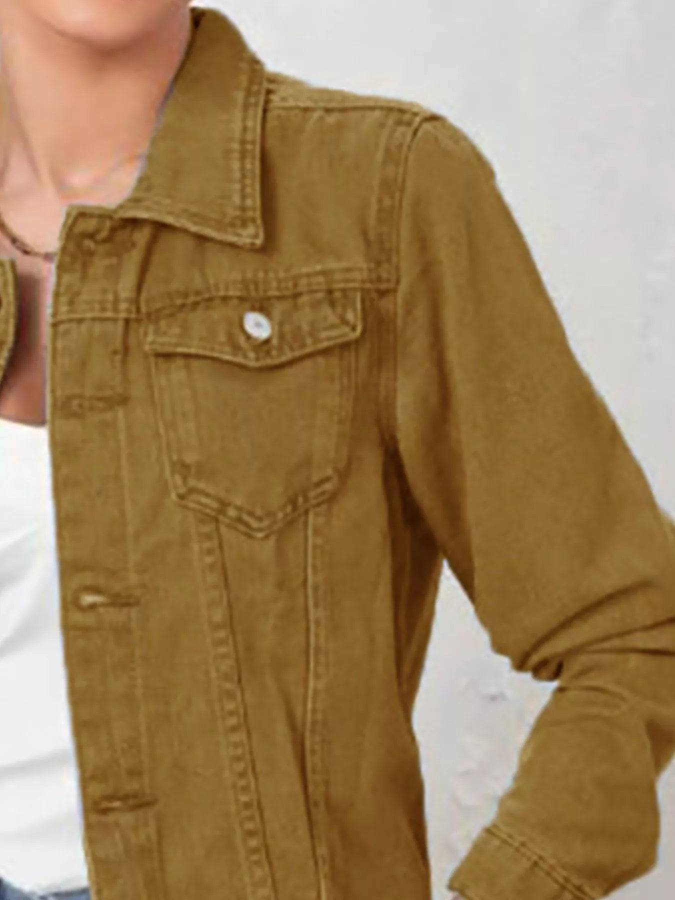 Button Up Long Sleeve Denim Jacket — women's jacket Australia