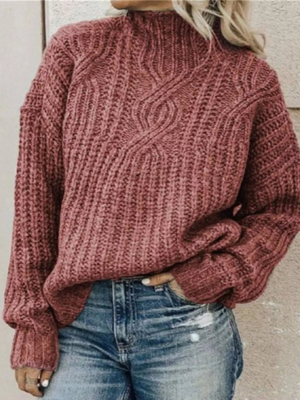 Women's Turtleneck Long Sleeve Sweater — women's knitwear Australia