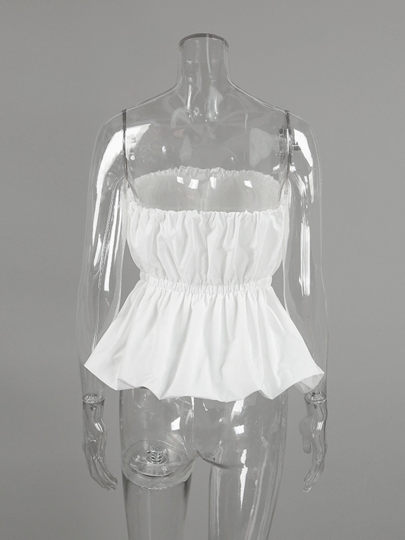 Ruched Bubble Hem Tube Top — women's top Australia