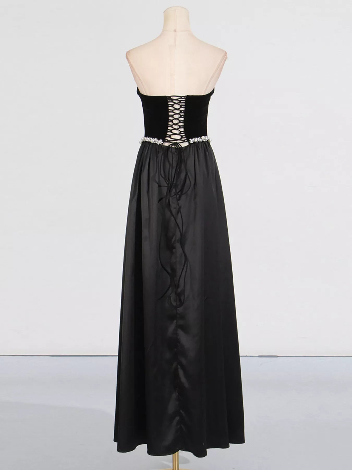 Women's Lace Up Back Tube Maxi Dress — Chic and Unique AU