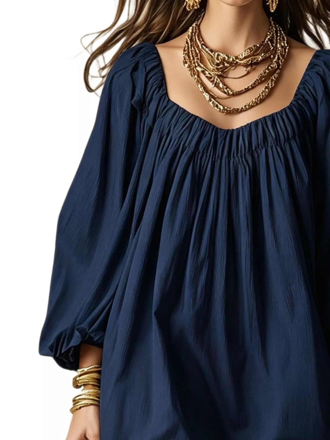 Women's Flowy Balloon Sleeve Mini Dress — Chic and Unique AU