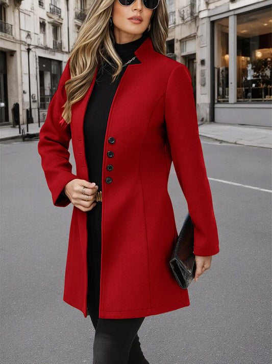 Button Up Long Sleeve Coat — women's coat Australia