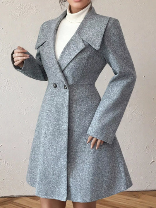 Double-Breasted Wool Blend Coat — women's coat Australia