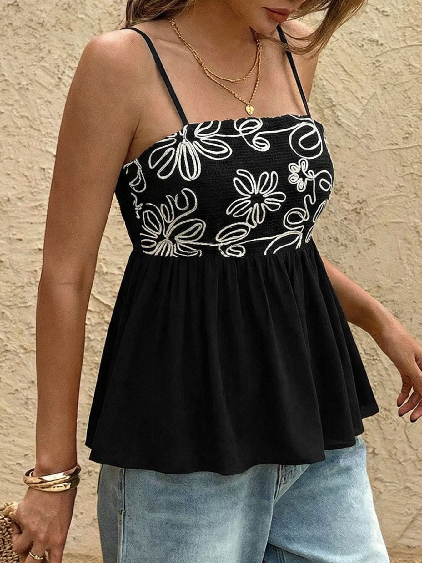 Floral Peplum Cami — women's cami Australia