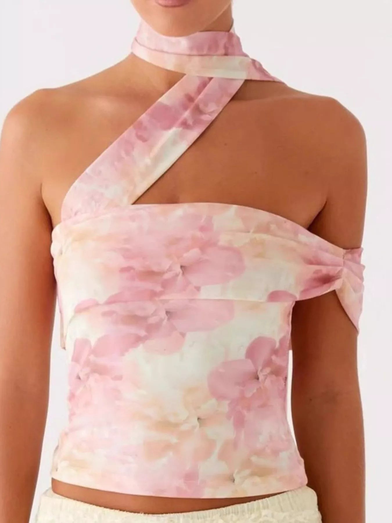 Floral Print Halter Neck Cami — women's cami Australia