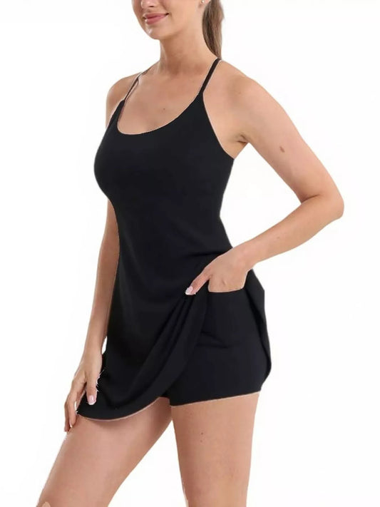 Scoop Neck Cami and Shorts Active Set — gym set Australia