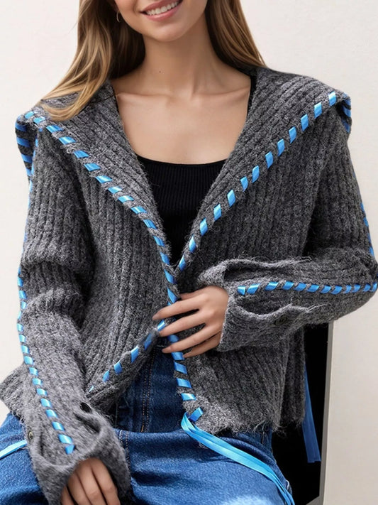 Women's Ribbed Knit Open Front Cardigan — women's knitwear Australia