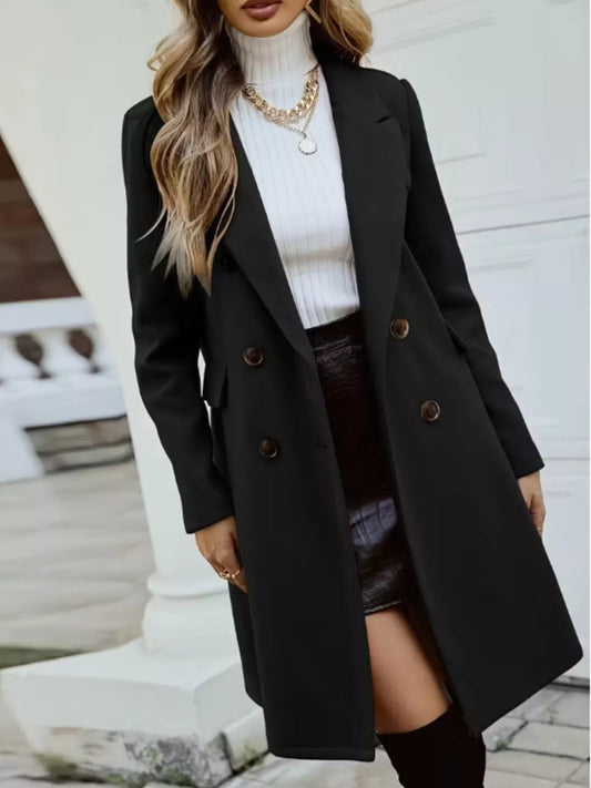 Double-Breasted Longline Coat — women's coat Australia