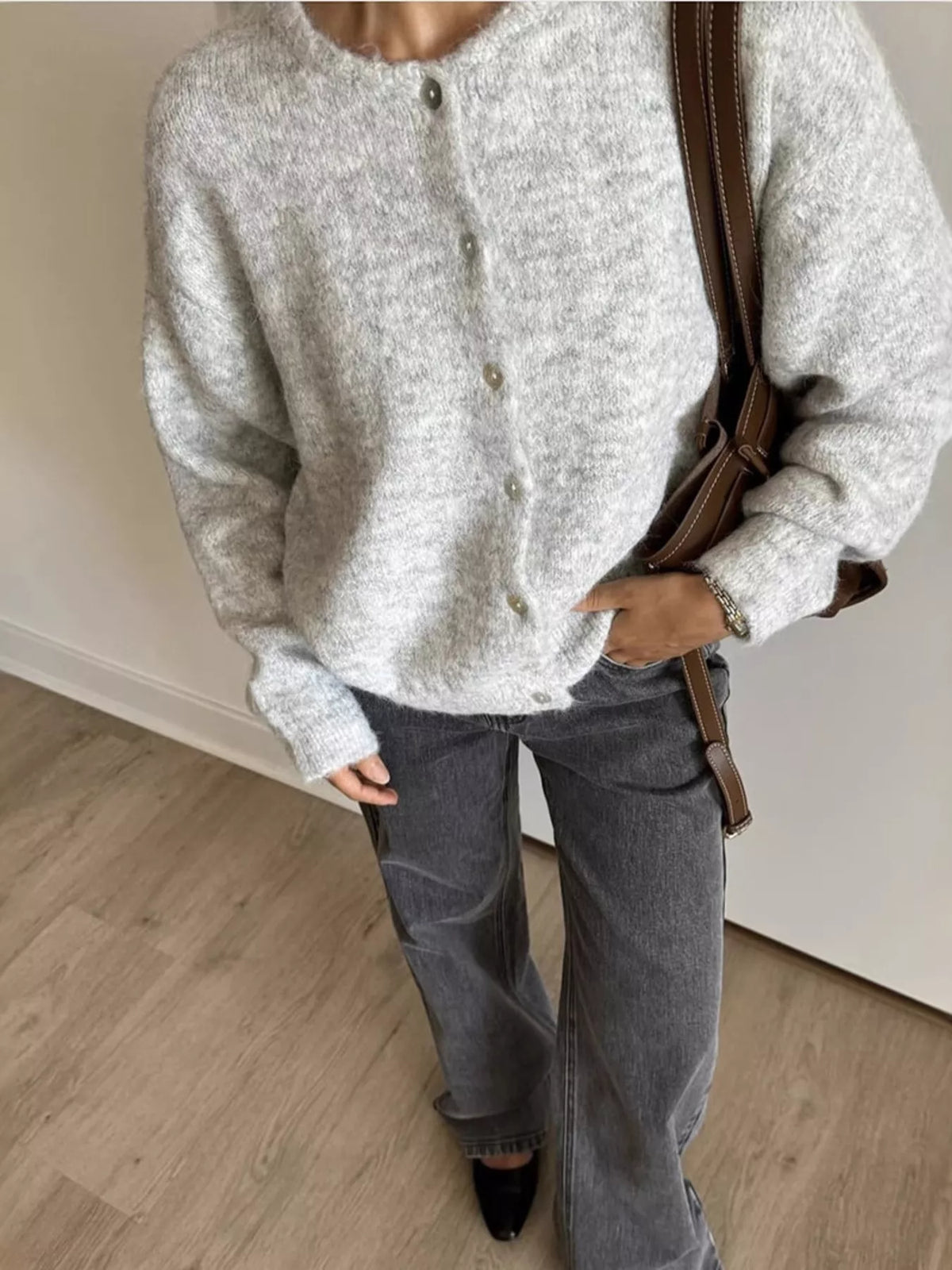 Women's Button Up Long Sleeve Cardigan — women's knitwear Australia